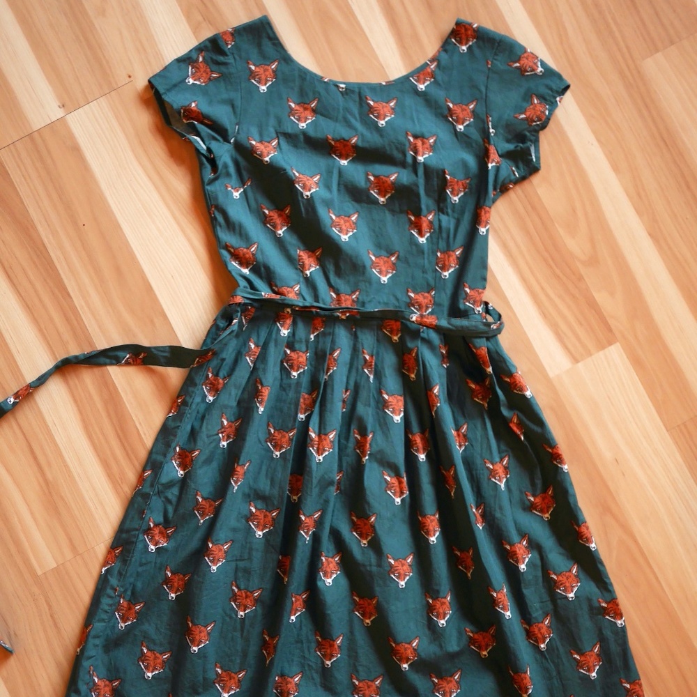 Run & Fly Fox Party Dress, Small